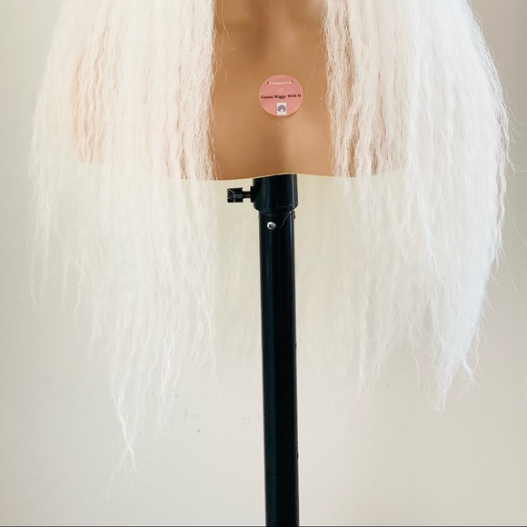 Long White Lace Front Synthetic Wig for Events or Cosplay - Picture 2 of 13